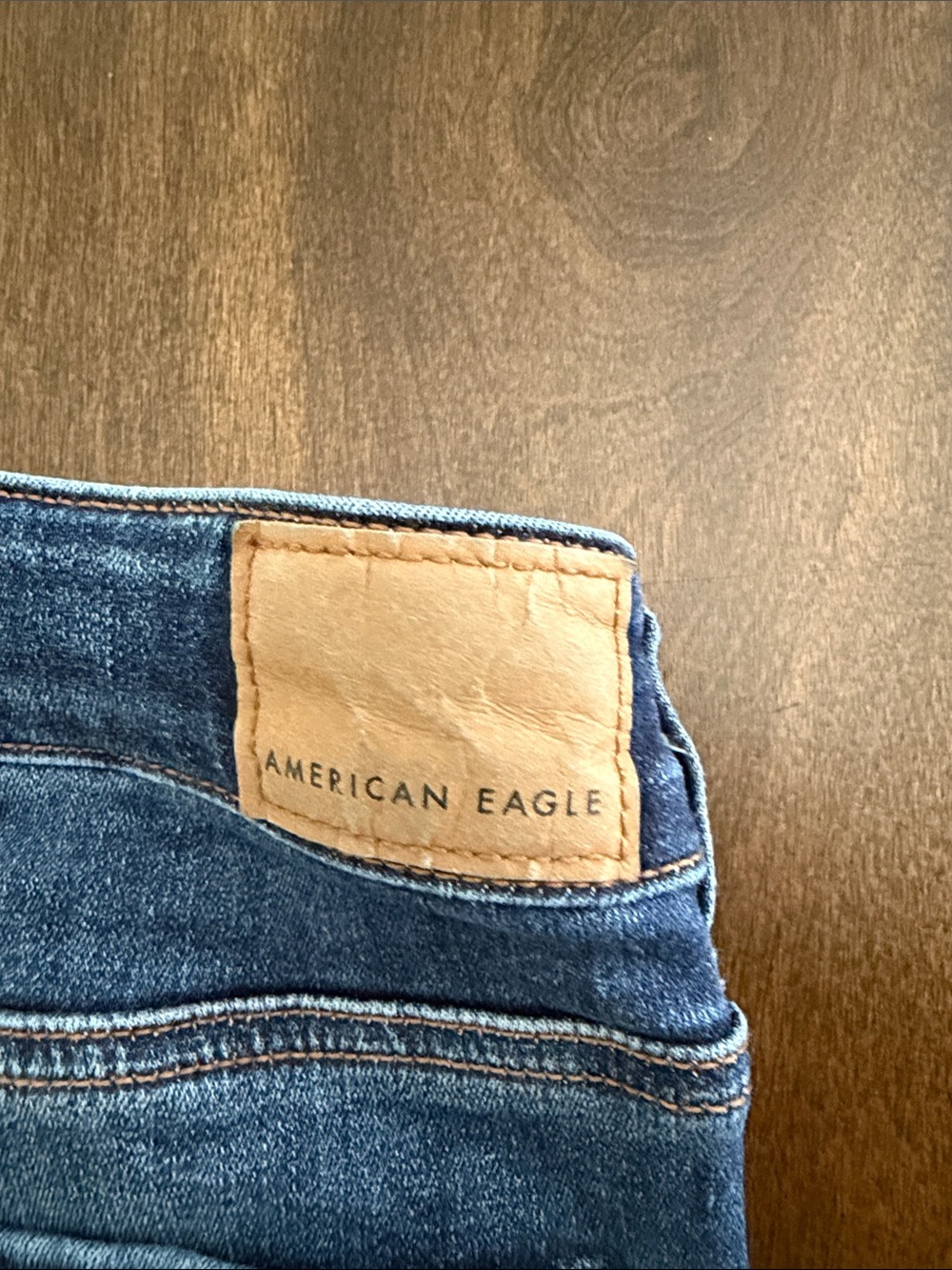 American Eagle High Rise Skinny Kick Medium-Dark Blue Bootcut Jeans 8 Long - Picture 3 of 6